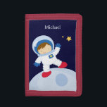 Astronaut Boy Trifold Wallet<br><div class="desc">Personalize this cool astronaut themed wallet with your little one's name or any text of your choice for a one-of-a-kind gift they will love.</div>