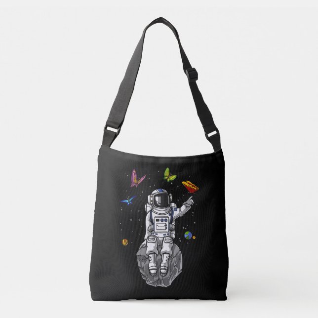 Astronaut Butterflies Crossbody Bag (Front)