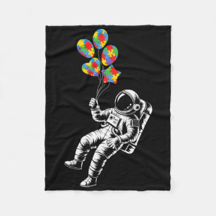 Astronaut Bylloon Autism Awareness Space Autistic Fleece Blanket