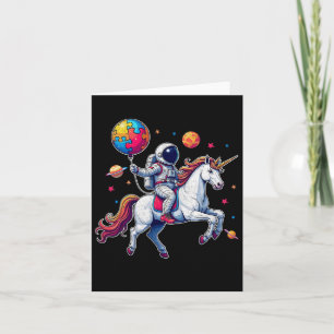 Astronaut Bylloon Autism Awareness Unicorn Autisti Card