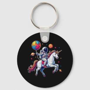 Astronaut Bylloon Autism Awareness Unicorn Autisti Keychain
