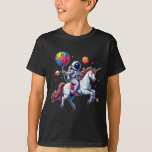 Astronaut Bylloon Autism Awareness Unicorn Autisti T-Shirt