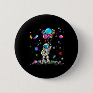 Astronaut Bylloon Puzzle Space Autism Awareness Fo 2 Inch Round Button