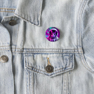 astronaut cat 1 inch round button