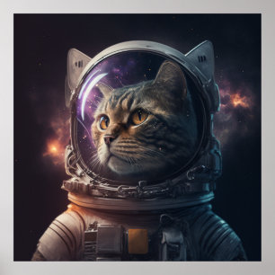 Astronaut cat 3 poster