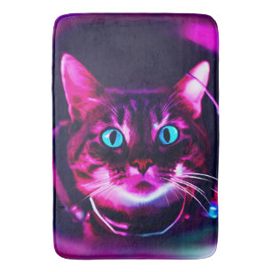 astronaut cat bath mat
