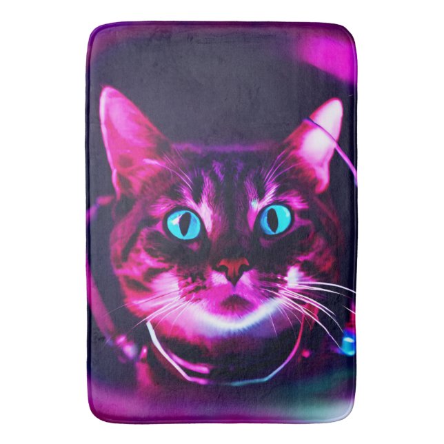 astronaut cat bath mat (Front Vertical)