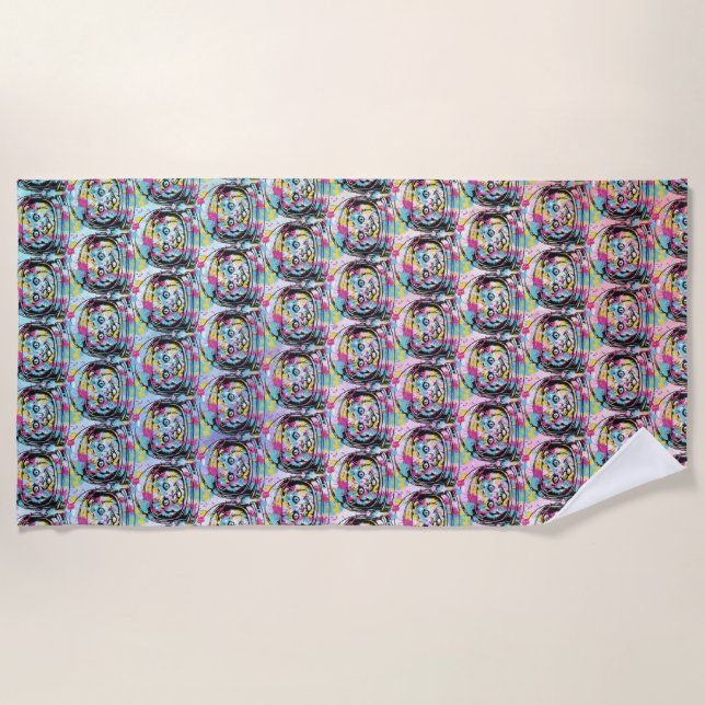 Astronaut Cat Beach Towel (Front)
