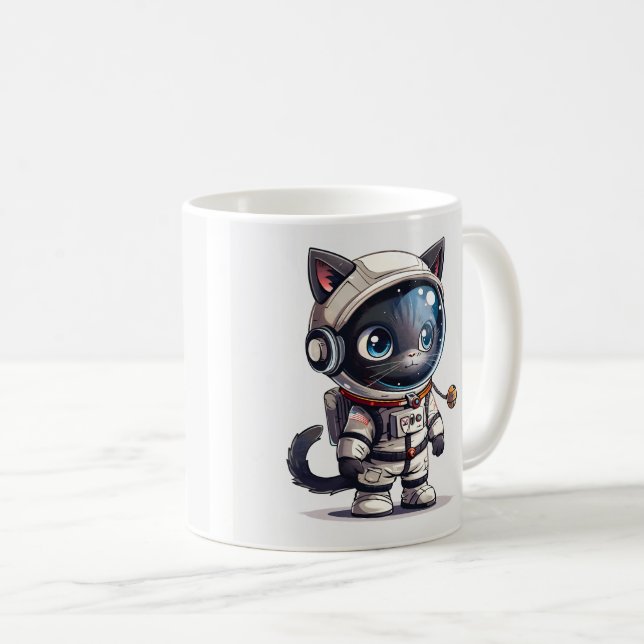 Astronaut Cat Coffee Mug (Front Right)