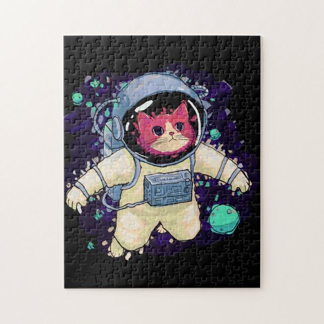 Astronaut Cat colourful Jigsaw Puzzle (Vertical)