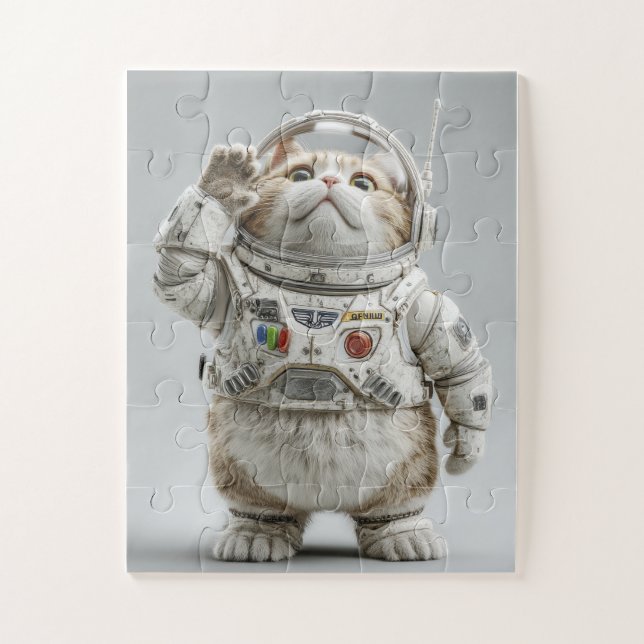 Astronaut Cat Explorer - Puzzle spatial mignon (Vertical)