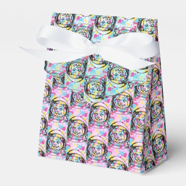 Astronaut Cat Favor Box (Front Side)