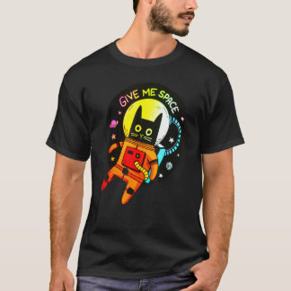 Astronaut Cat Give Me Space Vintage Science Galaxy T-Shirt