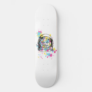 Astronaut Cat Illustration Skateboard