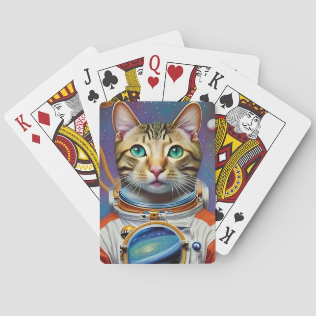 Astronaut Cat in Space  Playing Cards (Back)
