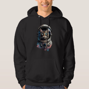 Astronaut Cat In Space Watercolor Art Hoodie