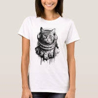 Astronaut Cat Ink Art