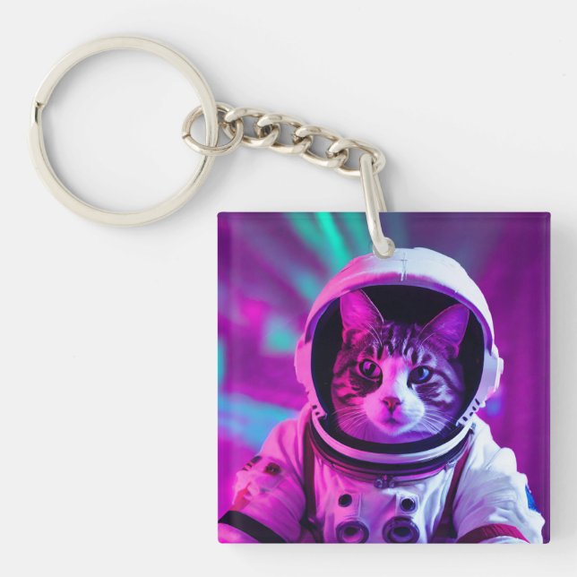 astronaut cat keychain (Front)