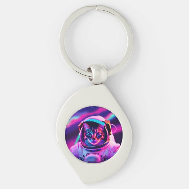 astronaut cat keychain (Front)