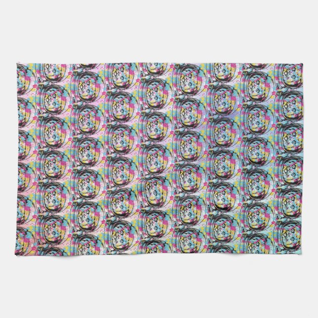 Astronaut Cat Kitchen Towel (Horizontal)