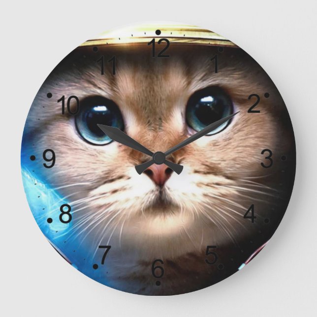 Astronaut Cat Large Clock (Front)