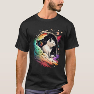 Astronaut Cat or  Space Cat on Galaxy Cat   4 T-Shirt