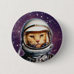 Astronaut Cat Pinback Button