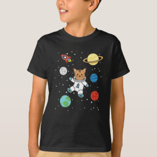 Astronaut Cat Planet Earth Mars Space T-Shirt