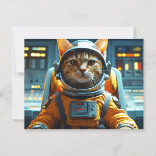 astronaut cat postcard