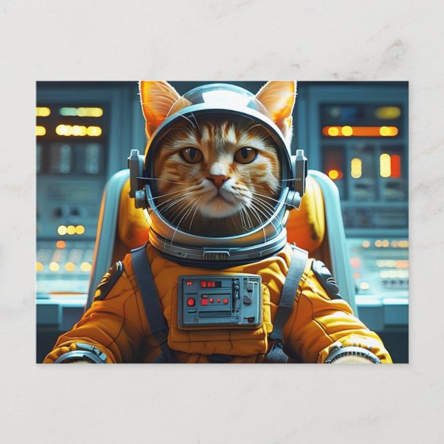 astronaut cat postcard (Front)