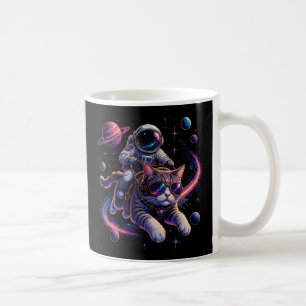 Astronaut cat riding through space coffee mug