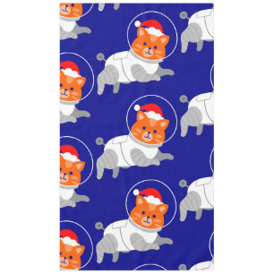 astronaut cat ugly christmas santa tablecloth