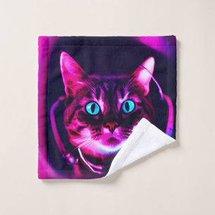 astronaut cat wash cloth