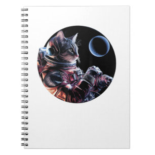 Astronaut Cat with Planet Notebook