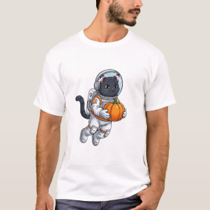 Astronaut Cat with Pumpkin T-Shirt
