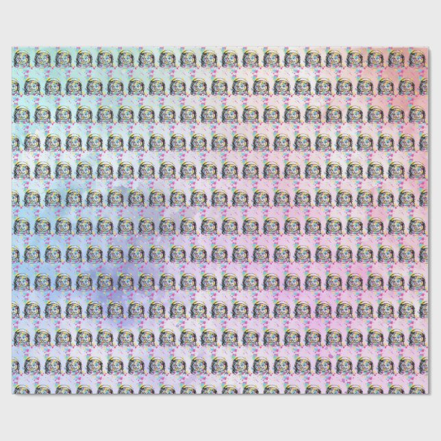 Astronaut Cat Wrapping Paper (Flat)