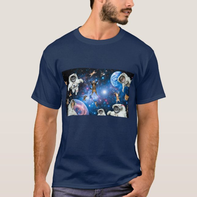 Astronaut Cats in Space T-Shirt (Front)