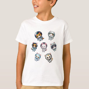 Astronaut Cats in Space With Friends  T-Shirt
