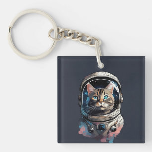 Astronaut Chat Dans L'Espace Aquarelle Art