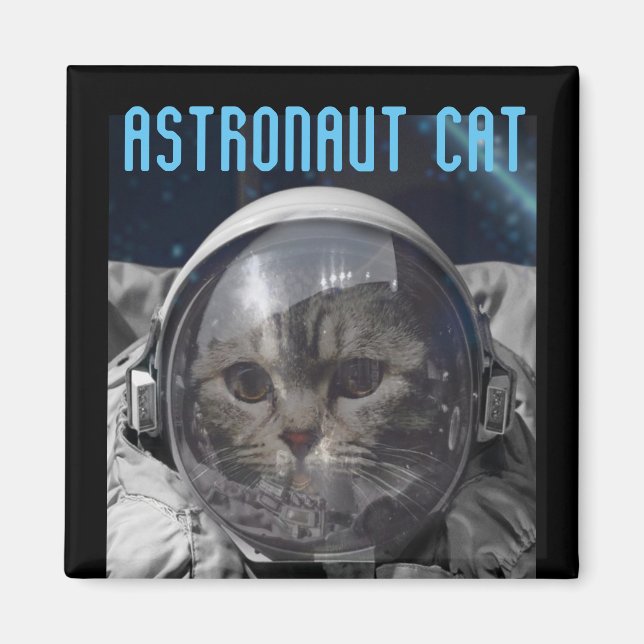 ASTRONAUT CHAT MAGNETS ESPACE (Devant)