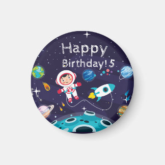 Astronaut child on the moon, monogrammed name Magnet