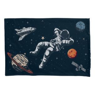 astronaut chilling in space pillowcase