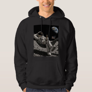 Astronaut Chilling with Beer on the Moon Hoodie