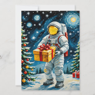 Astronaut Christmas Celebration Holiday Card