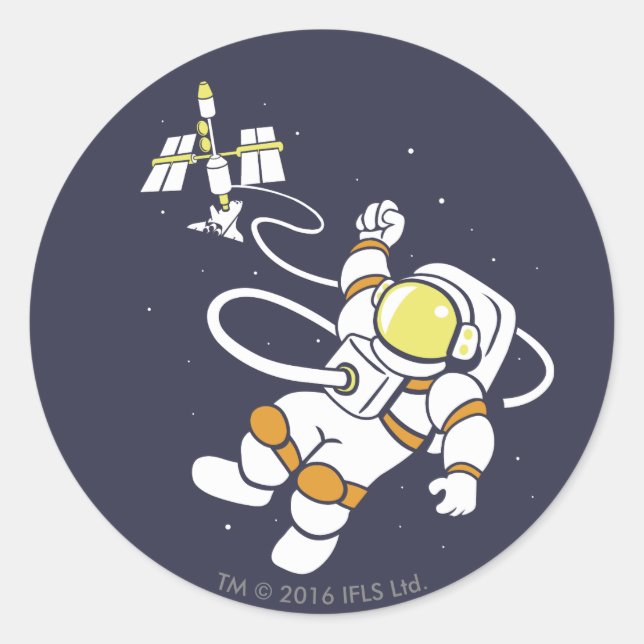 Astronaut Classic Round Sticker (Front)
