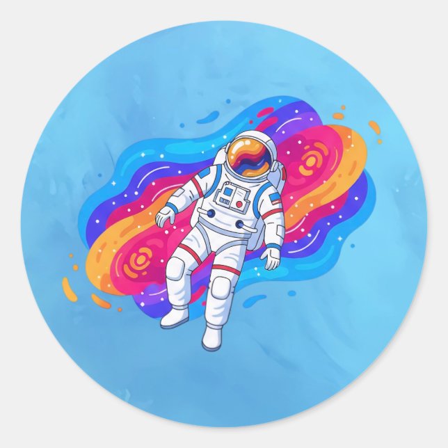 Astronaut Classic Round Sticker (Front)
