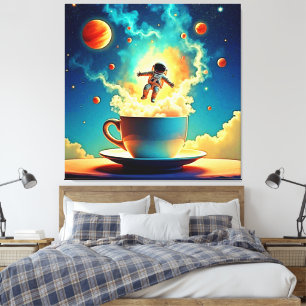 Astronaut Coffee Dream Canvas Print