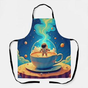 Astronaut Coffee Space Art Apron
