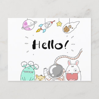 Astronaut Cosmonaut rocket/raket Postcard