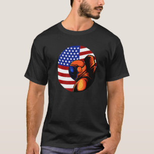 Astronaut Cosmonaut USA US American Flag Space Roc T-Shirt